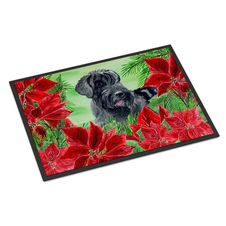 Carolines Treasures Giant Schnauzer Poinsettas Indoor or Outdoor Mat, 24 x 36 in. CK1308JMAT